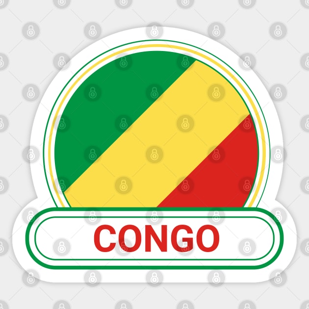 Congo Country Badge - Congo Flag Sticker by Yesteeyear